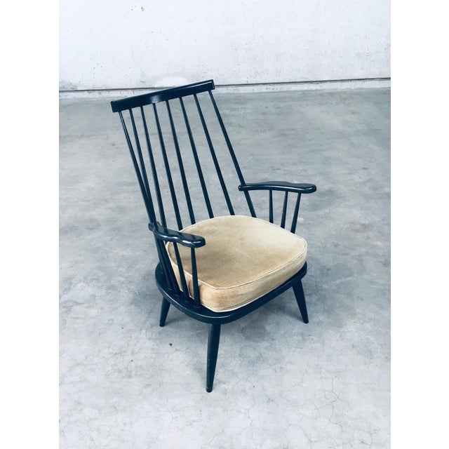 Set of Scandinavian Spindle Back Lounge Chair Set, Denmark, 1960s For Sale - Image 10 of 18