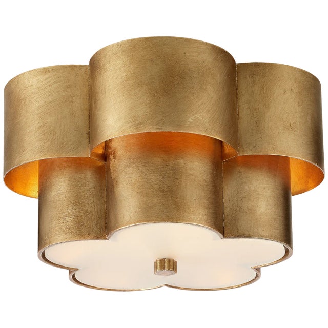 Arabelle Flush Mount in Gild with Frosted Acrylic Designer: AERIN Canopy: 10.75" Round Mounting: Flush Shade Detail:...