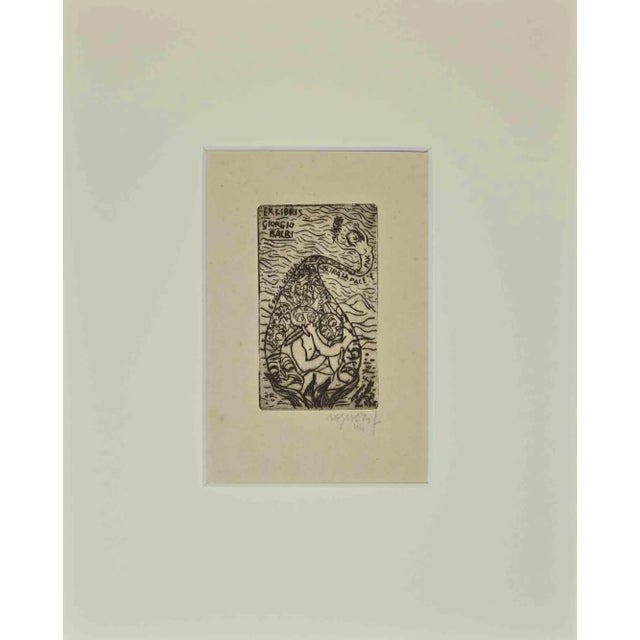 Modern Franco Rognoni, Ex Libris Giorgio Balbi, Woodcut, 1944 For Sale - Image 3 of 3