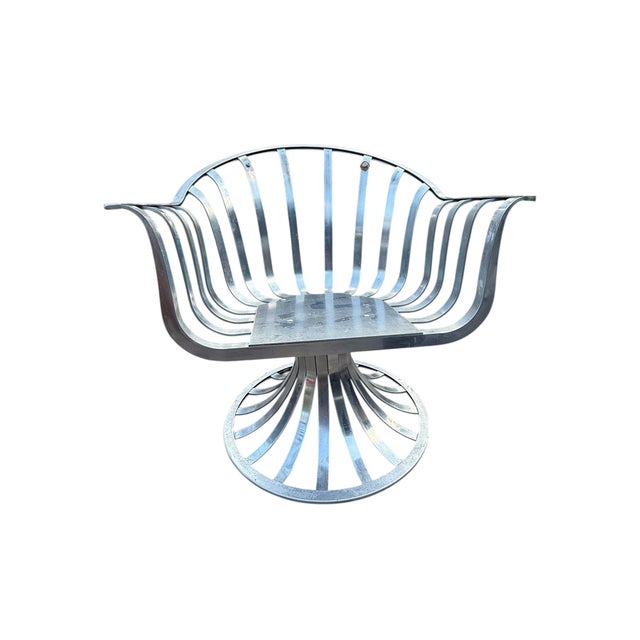 Metal Mid-Century Russell Woodard Tulip Aluminum Patio Set by Herbert Saiger, 1960s, 3 Pieces For Sale - Image 7 of 13