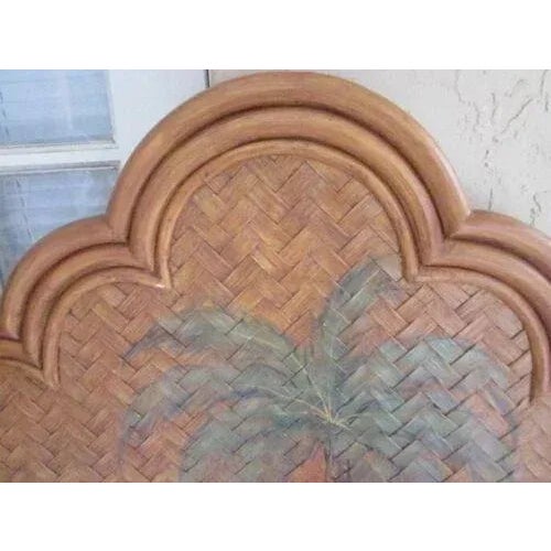 1980s Tommy Bahama Style Twin Headboard Painted Palm Leaf Details Finals Set of 2 For Sale - Image 10 of 12