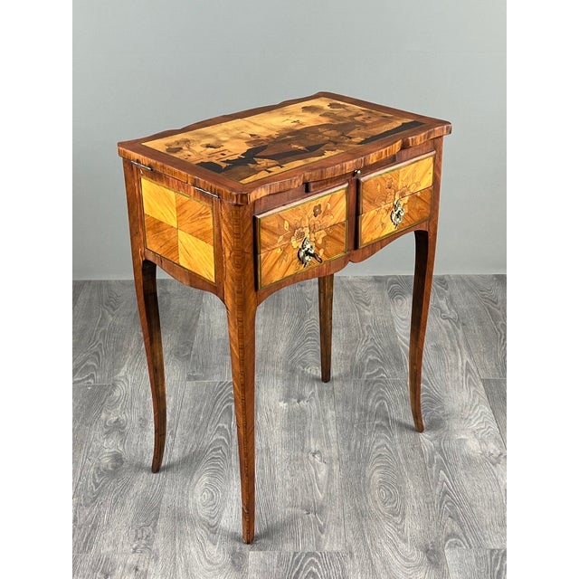 20th Century Louis XV Marquetry Sewing Table For Sale - Image 13 of 13