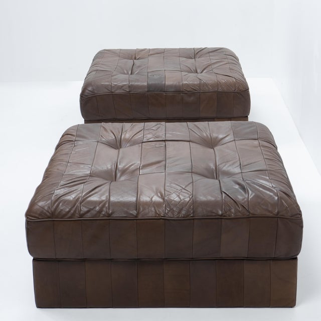 Wood DS 88 Patchwork Leather Elements from de Sede, Switzerland, 1970s, Set of 2 For Sale - Image 7 of 16