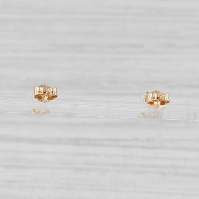 Modern 0.41ctw Diamond Stud Earrings 14k Yellow Gold Round Brilliant Solitaire Studs - 2 Pieces For Sale - Image 3 of 5