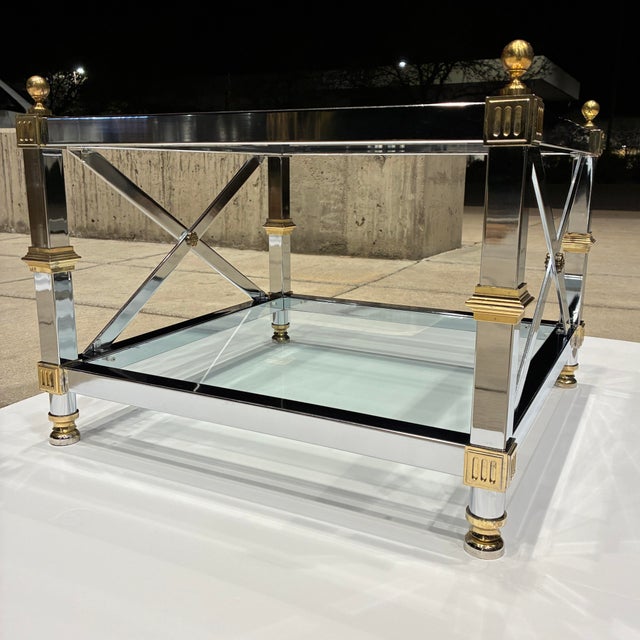 Mastercraft Mastercraft Chrome and Brass End Table For Sale - Image 4 of 12
