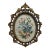 Vintage Italian Ornate Florentine Oval Picture Frame With Needlepoint Floral Insert For Sale