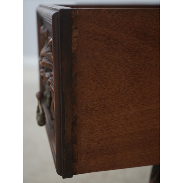 Brown Vintage French Renaissance Carved Walnut China Cabinet For Sale - Image 8 of 18