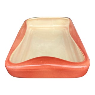 Vintage Orange Rectangle Red Wing Pottery Bonsai Planter For Sale