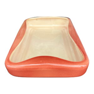 Vintage Orange Rectangle Ref Wing Pottery Bonsai Planter