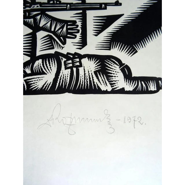 Modern Dainis Rozkalns, Kazan, 1972, Linocut For Sale - Image 3 of 8