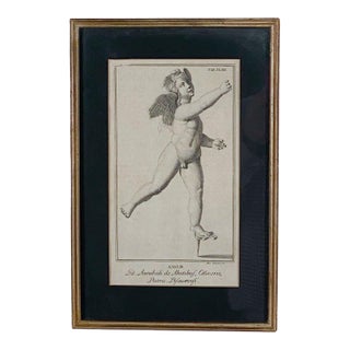 18th or 19th Century Italian Engraving of a Putto For Sale