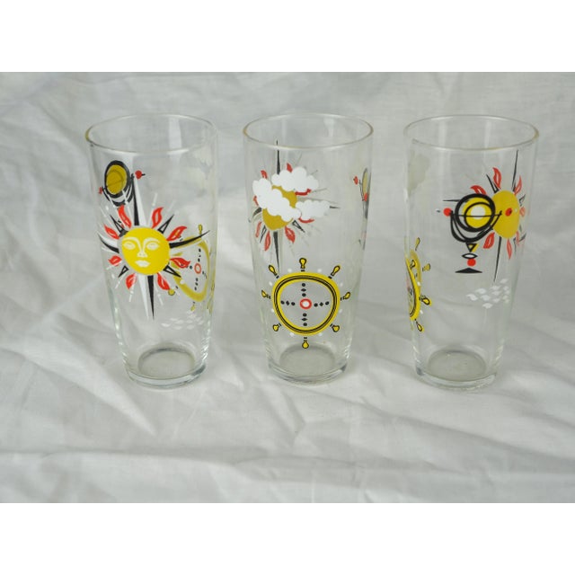 1970s French Water Glasses With Wind Rose, World Map and Rudder - Set of 3 For Sale - Image 4 of 7