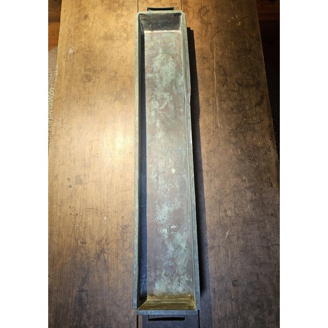 19th Century Hand-Fabricated Copper Processing Trough With Double Handles, 43" For Sale - Image 10 of 17