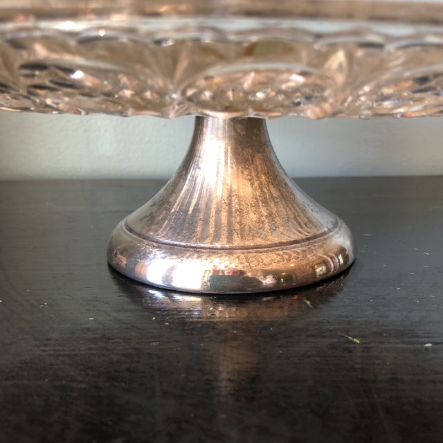 Vintage Silver Plated & Crystal Cake Stand Chairish
