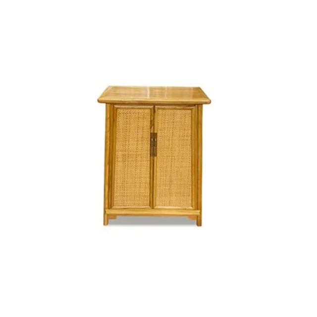 Rattan inlaid Pearl River Cabinet is made out of elm wood. Insert with rattan on each door which blends well with the...