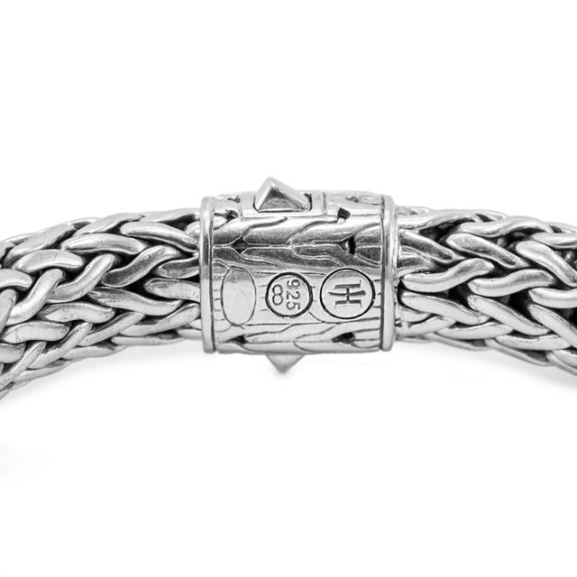 Early 21st Century John Hardy Classic Icon 0.69ct Round Diamond Pave Sterling Silver Link Bracelet For Sale - Image 5 of 8