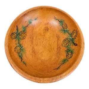 Hand Painted Pinecone Wooden Bowl