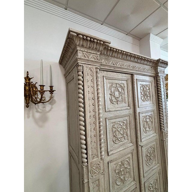 Antique Italian Neo-Gothic Cabinets with Stone-Like Finish, 1800s, Set of 2 For Sale - Image 11 of 12