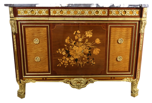 Louis XV-Louis XVI Transition Style Marquetry Buffet, 1960s