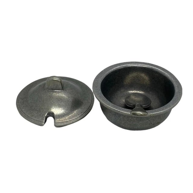 Vintage Carson Statesmetal Pewter Lidded Sugar Bowl With Serving Spoon Set- 2 Pieces For Sale In Washington DC - Image 6 of 11