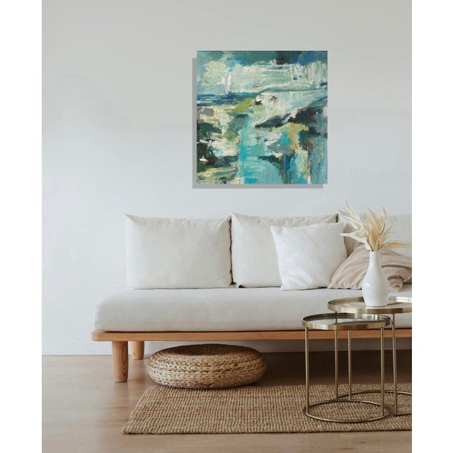 Abstract Original Painting 'Every Moment New"' Blue Abstract Painting For Sale - Image 3 of 3