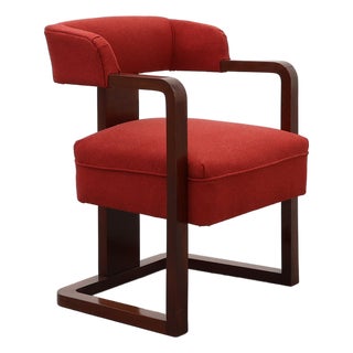 Art Deco Red Chair, Belgium, 1920 For Sale
