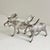 A sculptural pair of St. Anton pewter moose salt and pepper shakers by Zodax. Each walking bull moose is cast with...