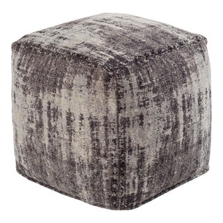Chenille Cotton Jacquard Pouf For Sale