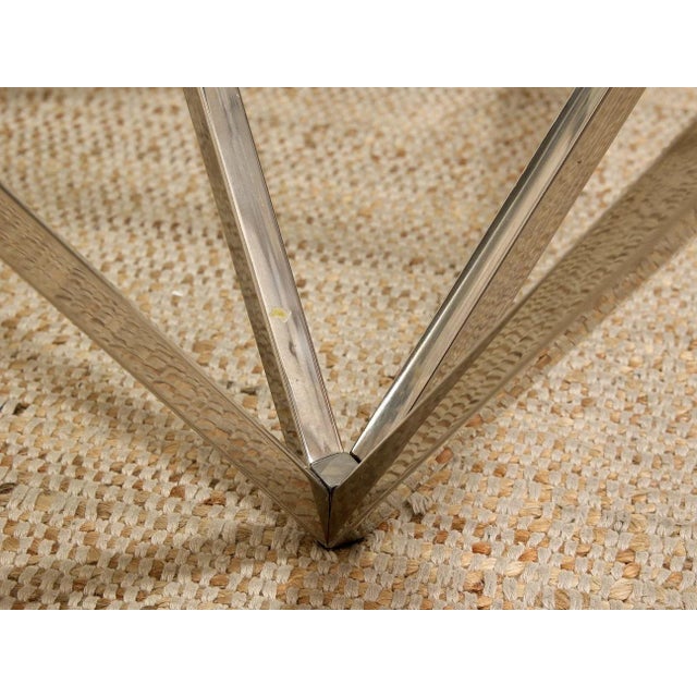 Modern Chrome Geometric Coffee Table With Glass Top For Sale In Los Angeles - Image 6 of 8