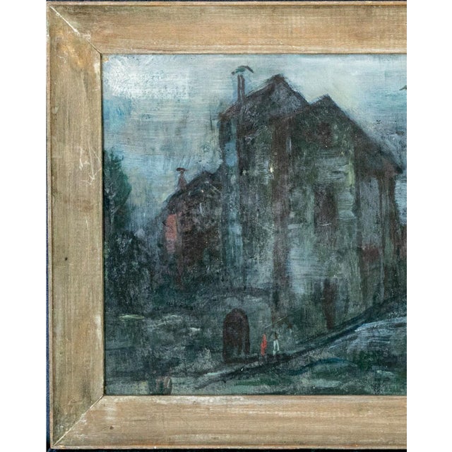 1936 Gordon McCouch Deserted Houses Modernist Landscape Oil on Board A captivating original Modernist oil painting on...