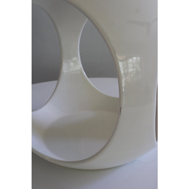 Luigi Colani Vintage 60s 70s Space Age Fiberglass Side Table Stool Attributed to Luigi Colani For Sale - Image 4 of 11