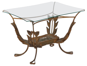 Mid-Century Brass and Glass Coffee Table, 1950