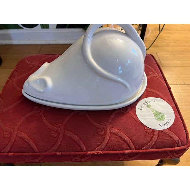 Up for consideration is a beautiful vintage oversized ceramic cheese mouse dish and cover. This would look lovely in your...