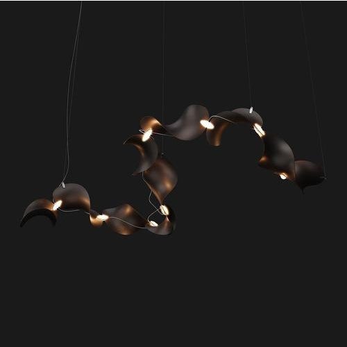 Dune 10 Curve Chandelier in Aluminum with Silver Anodized Finish by Moss Objects For Sale - Image 4 of 15