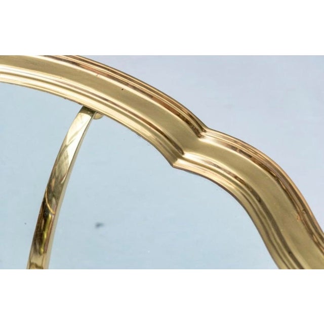 Metal LaBarge Round Brass and Glass Coffee Table With Scalloped Edges. For Sale - Image 7 of 9