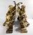 Early 19th Century 19th Century or Earlier Pair of French Gilt Bronze Fireplace Chenets With Cherubs For Sale - Image 5 of 12