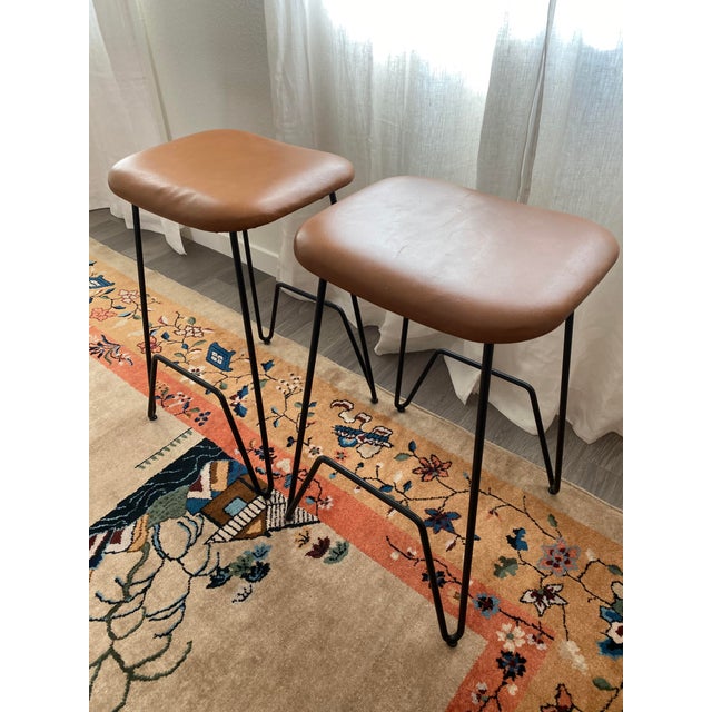 Modern Modern Brazilian Metal Counter Stool, Set of 2 For Sale - Image 3 of 7