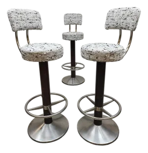 Italian Bar Stools in Bouclé from Pedrali, 1970s, Set of 3