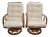 Vintage Bamboo & Wicker High Back Lounge Chair Beige Linen Upholstery - Pair For Sale