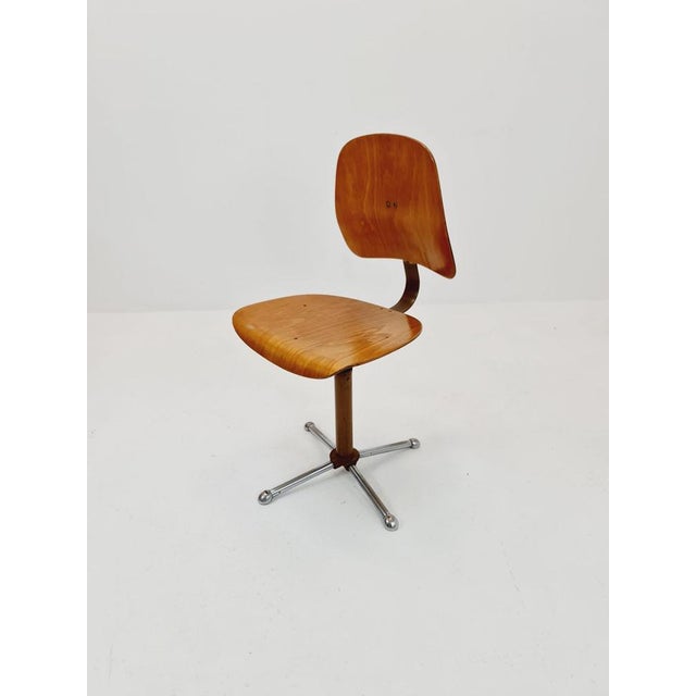 Bauhaus Office Chair in Wood by Drabert, 1960s For Sale - Image 4 of 11