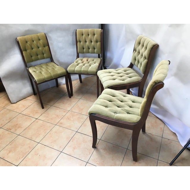 Vintage Mahogany Chesterfield Dining Chairs, Set of 4 For Sale - Image 12 of 18