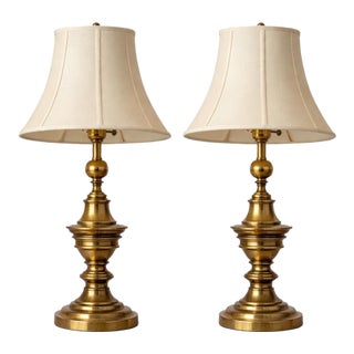 Vintage Solid Brass Table Lamps by Stiffel - a Pair For Sale