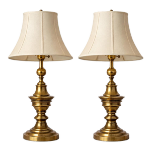 Vintage Solid Brass Table Lamps by Stiffel - a Pair