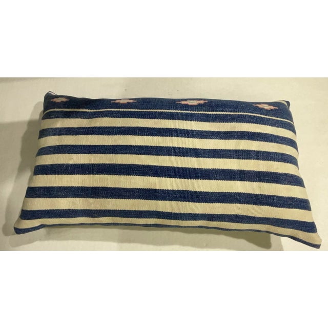 1910s Single Flat Weave Antique Textile Pillow For Sale - Image 5 of 9