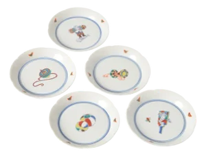 Vintage Japanese Porcelain Coasters from Kutani, Set of 5