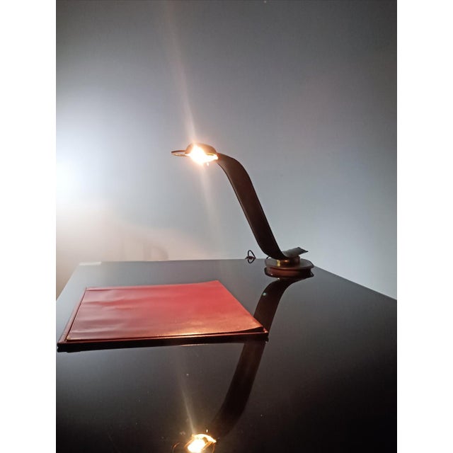 Cobra Leather Desk Lamp by Traso Milano, 1988 For Sale - Image 14 of 16