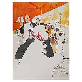 En terrasse Lithograph by René Gruau For Sale