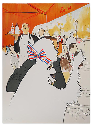 En terrasse Lithograph by René Gruau