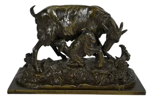 La Chèvre et son Chevreau, 19th-Century, Bronze