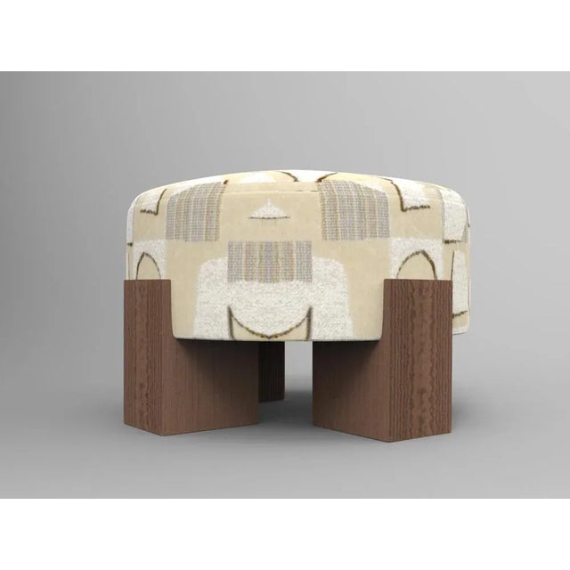 Not Yet Made - Made To Order Cassette Pouf in Hymne Beige Fabric and Smoked Oak by Alter Ego for Collector For Sale - Image 5 of 5